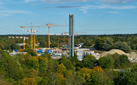 01.10.2019 - Panoramaaufnahmen von der Baustelle Alexisquartier in Neuperlach