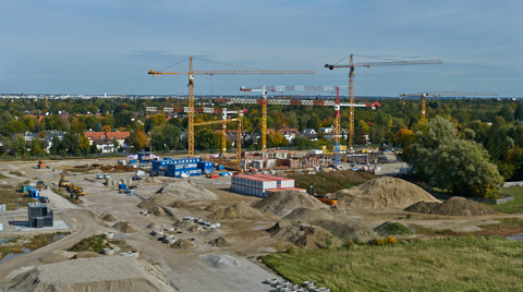 11.10.2019 - Panoramablick auf die Bausetlle Alexisquartier