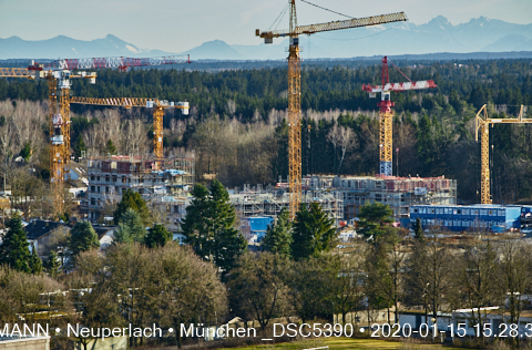Impressionen von der Baustelle Aleixsquartier in Neuperlach am Truderinger Wald