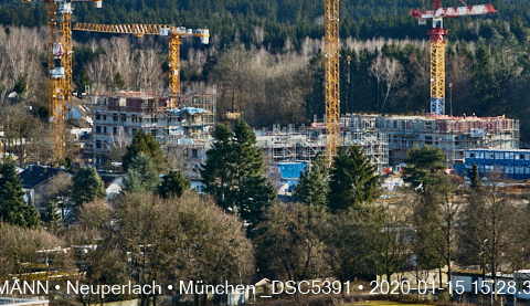 Impressionen von der Baustelle Aleixsquartier in Neuperlach am Truderinger Wald