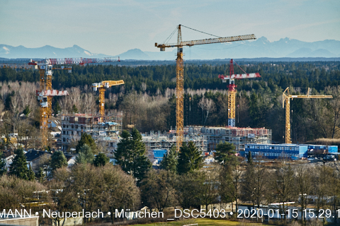 Impressionen von der Baustelle Aleixsquartier in Neuperlach am Truderinger Wald