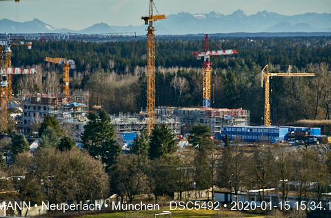 Impressionen von der Baustelle Aleixsquartier in Neuperlach am Truderinger Wald