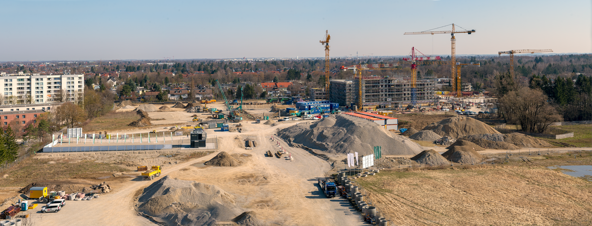 Impressionen von der Baustelle Aleixsquartier in Neuperlach am Truderinger Wald