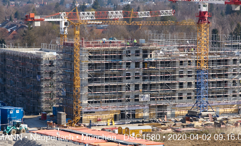 Impressionen von der Baustelle Aleixsquartier in Neuperlach am Truderinger Wald