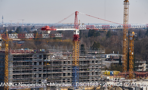 Impressionen von der Baustelle Aleixsquartier in Neuperlach am Truderinger Wald